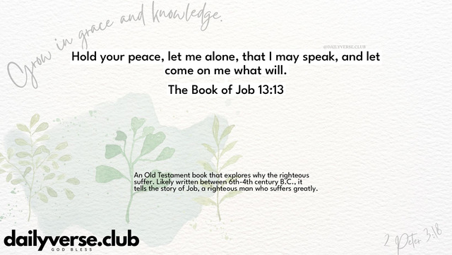Bible Verse Wallpaper 13:13 from The Book of Job