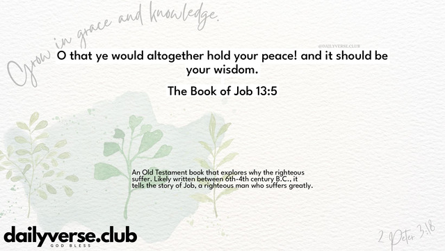 Bible Verse Wallpaper 13:5 from The Book of Job