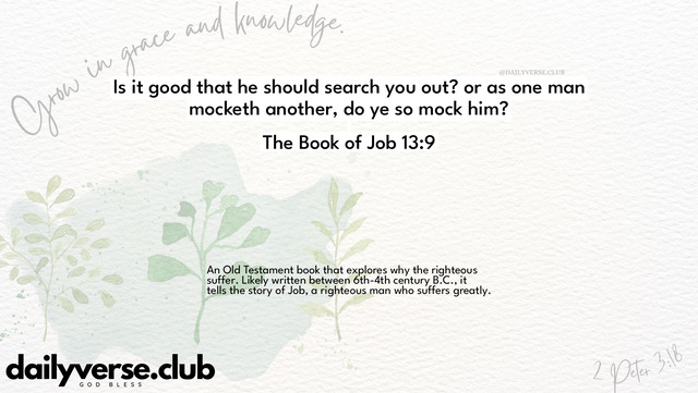Bible Verse Wallpaper 13:9 from The Book of Job