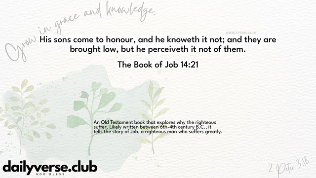 Bible Verse Wallpaper 14:21 from The Book of Job