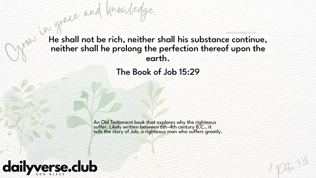 Bible Verse Wallpaper 15:29 from The Book of Job