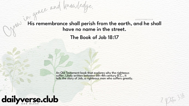 Bible Verse Wallpaper 18:17 from The Book of Job
