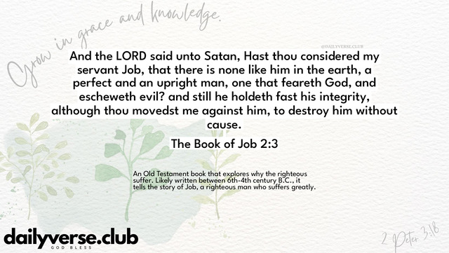 Bible Verse Wallpaper 2:3 from The Book of Job