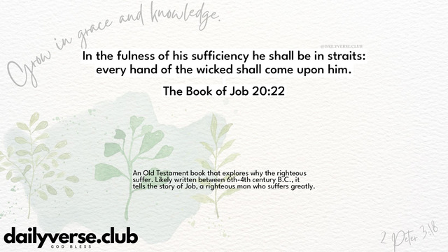 Bible Verse Wallpaper 20:22 from The Book of Job