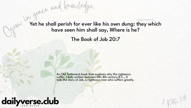 Bible Verse Wallpaper 20:7 from The Book of Job