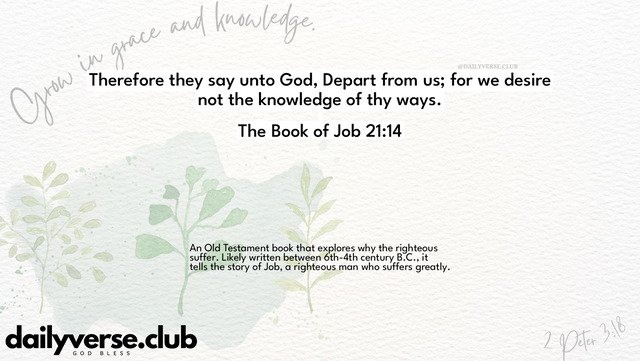 Bible Verse Wallpaper 21:14 from The Book of Job