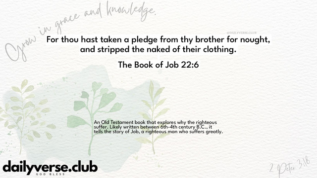 Bible Verse Wallpaper 22:6 from The Book of Job