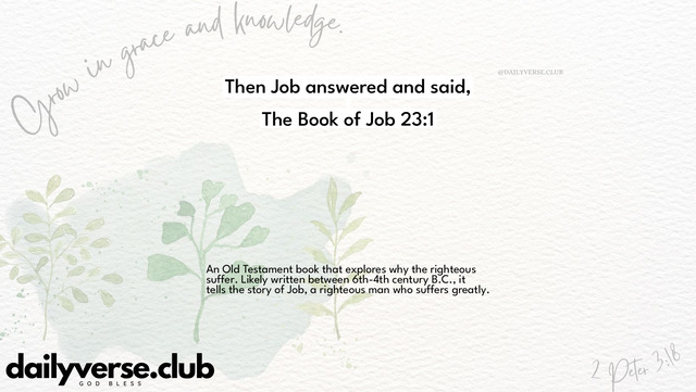 Bible Verse Wallpaper 23:1 from The Book of Job