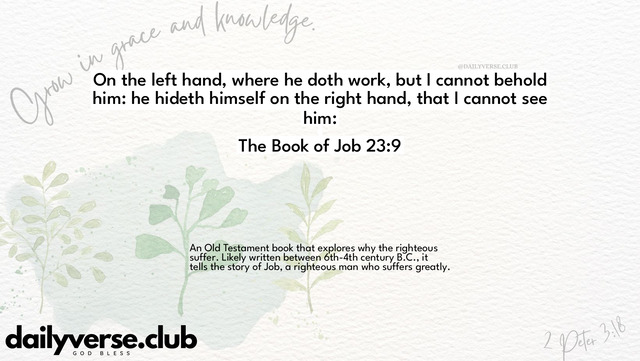 Bible Verse Wallpaper 23:9 from The Book of Job