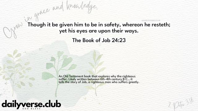 Bible Verse Wallpaper 24:23 from The Book of Job