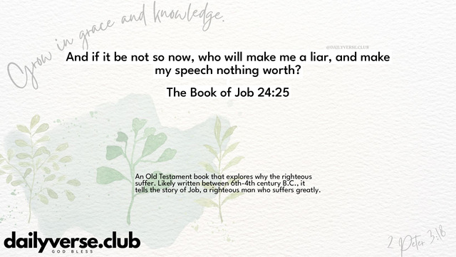 Bible Verse Wallpaper 24:25 from The Book of Job