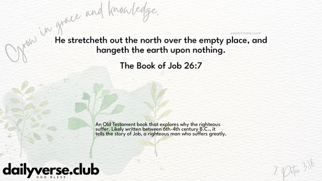 Bible Verse Wallpaper 26:7 from The Book of Job