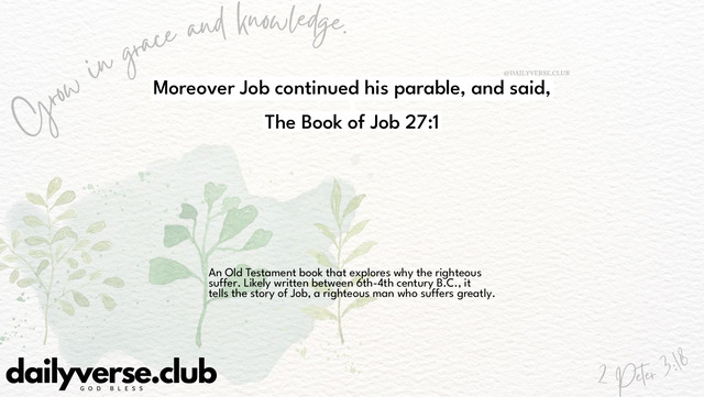 Bible Verse Wallpaper 27:1 from The Book of Job