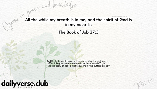 Bible Verse Wallpaper 27:3 from The Book of Job