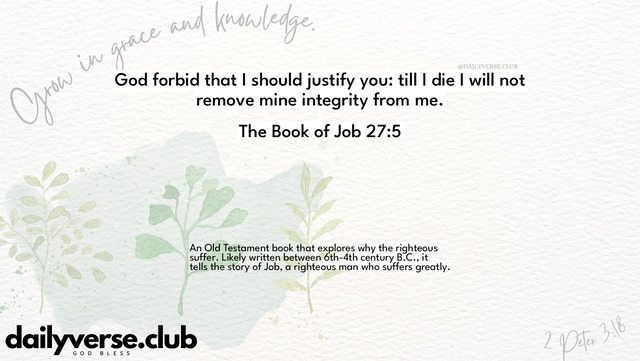 Bible Verse Wallpaper 27:5 from The Book of Job