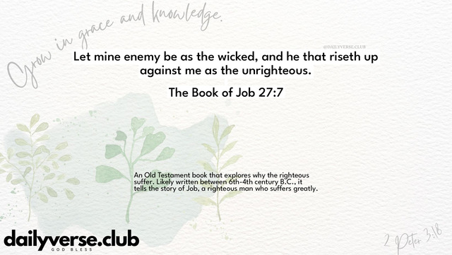 Bible Verse Wallpaper 27:7 from The Book of Job