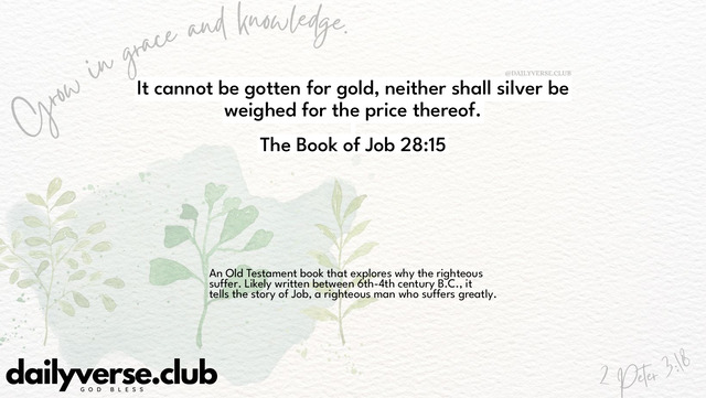 Bible Verse Wallpaper 28:15 from The Book of Job