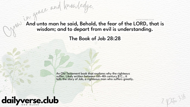 Bible Verse Wallpaper 28:28 from The Book of Job