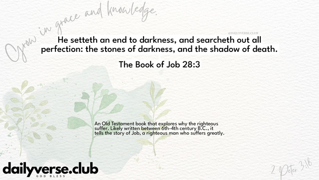 Bible Verse Wallpaper 28:3 from The Book of Job