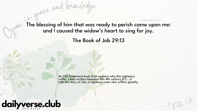 Bible Verse Wallpaper 29:13 from The Book of Job