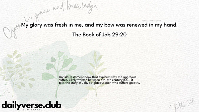 Bible Verse Wallpaper 29:20 from The Book of Job