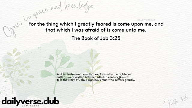 Bible Verse Wallpaper 3:25 from The Book of Job
