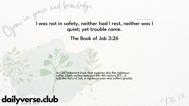 Bible Verse Wallpaper 3:26 from The Book of Job