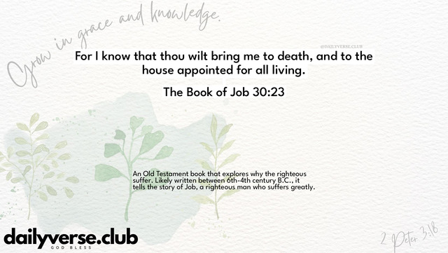 Bible Verse Wallpaper 30:23 from The Book of Job