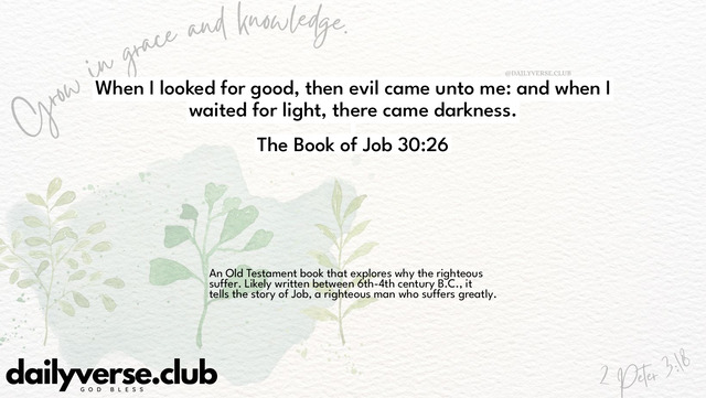 Bible Verse Wallpaper 30:26 from The Book of Job