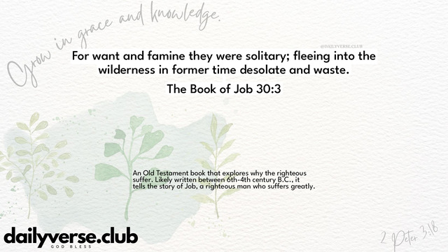 Bible Verse Wallpaper 30:3 from The Book of Job