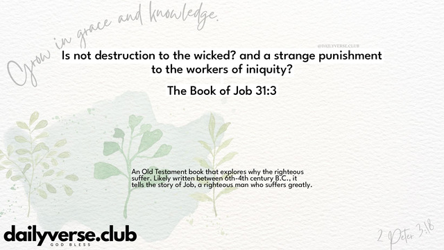 Bible Verse Wallpaper 31:3 from The Book of Job