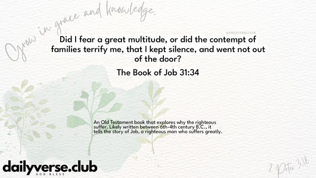 Bible Verse Wallpaper 31:34 from The Book of Job