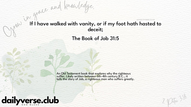 Bible Verse Wallpaper 31:5 from The Book of Job