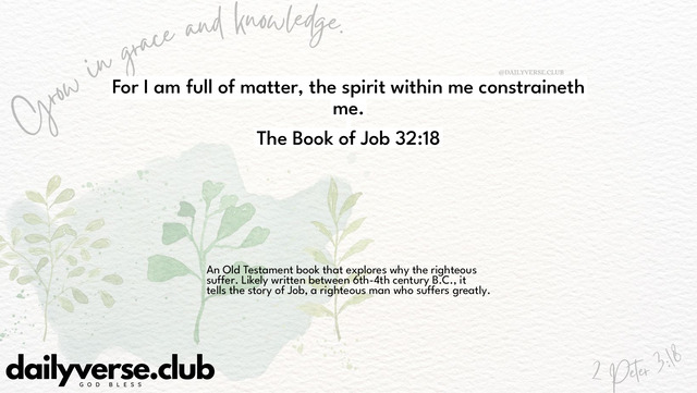 Bible Verse Wallpaper 32:18 from The Book of Job