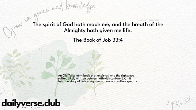 Bible Verse Wallpaper 33:4 from The Book of Job