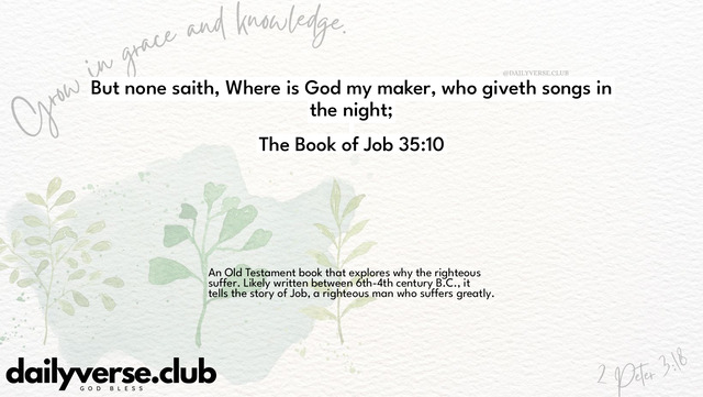 Bible Verse Wallpaper 35:10 from The Book of Job