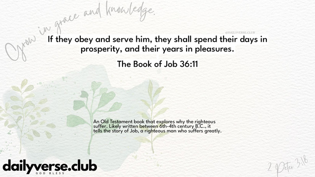 Bible Verse Wallpaper 36:11 from The Book of Job