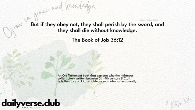 Bible Verse Wallpaper 36:12 from The Book of Job