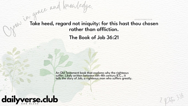 Bible Verse Wallpaper 36:21 from The Book of Job