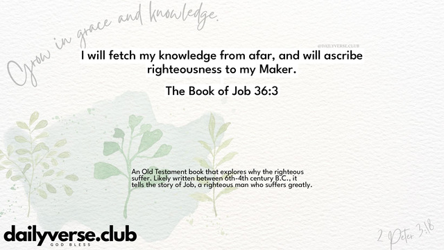Bible Verse Wallpaper 36:3 from The Book of Job