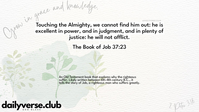 Bible Verse Wallpaper 37:23 from The Book of Job