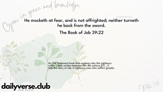 Bible Verse Wallpaper 39:22 from The Book of Job