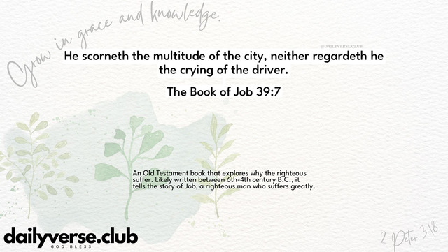 Bible Verse Wallpaper 39:7 from The Book of Job