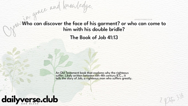 Bible Verse Wallpaper 41:13 from The Book of Job