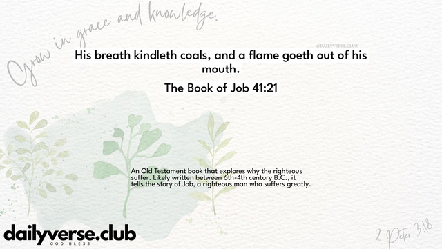 Bible Verse Wallpaper 41:21 from The Book of Job
