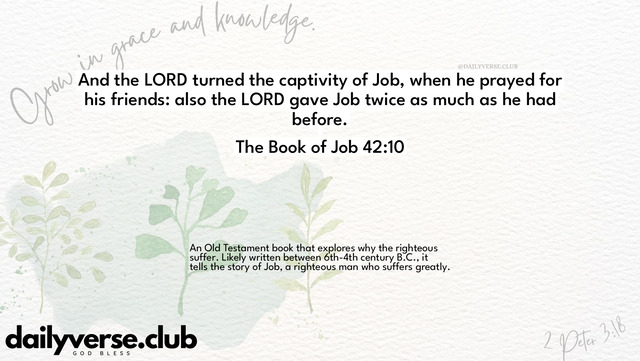 Bible Verse Wallpaper 42:10 from The Book of Job