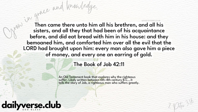 Bible Verse Wallpaper 42:11 from The Book of Job