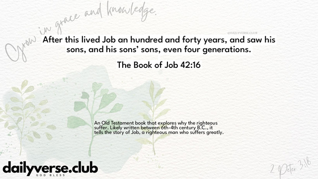 Bible Verse Wallpaper 42:16 from The Book of Job