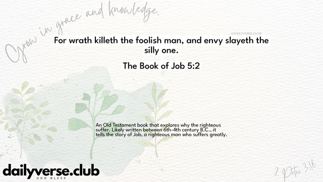 Bible Verse Wallpaper 5:2 from The Book of Job