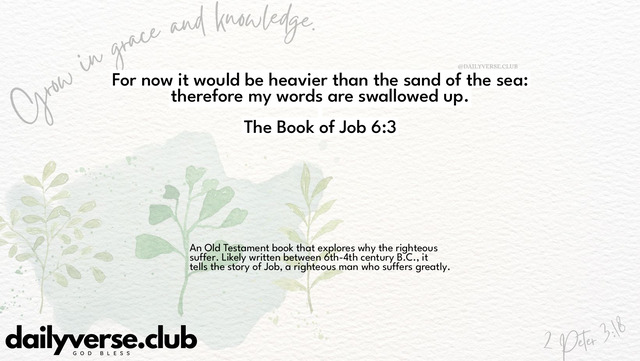 Bible Verse Wallpaper 6:3 from The Book of Job